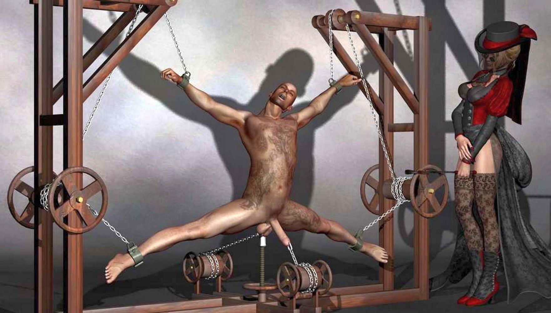 S cold bondage milking male slave