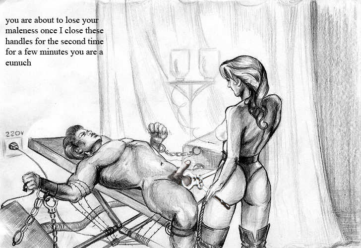 Femdom cbt castration artwork