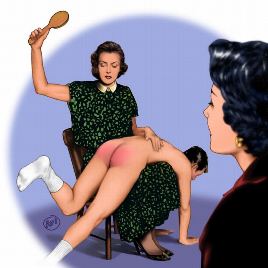 Femdom spanking drawings